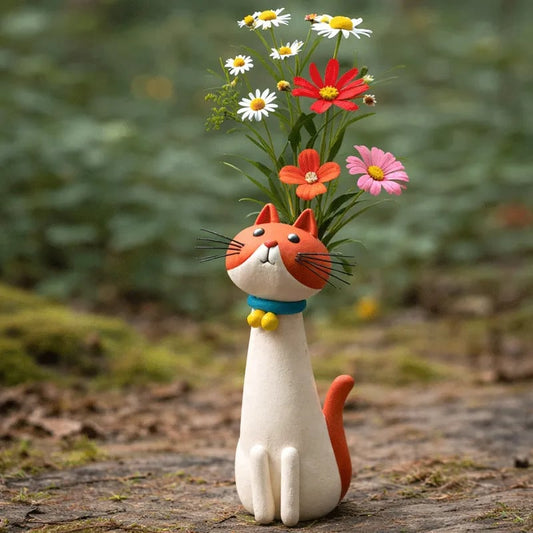 Handcrafted Quirky Cat Vase