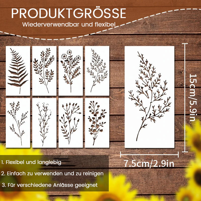 Blühende Blumen Schablonenset🌻DIY Dekoration