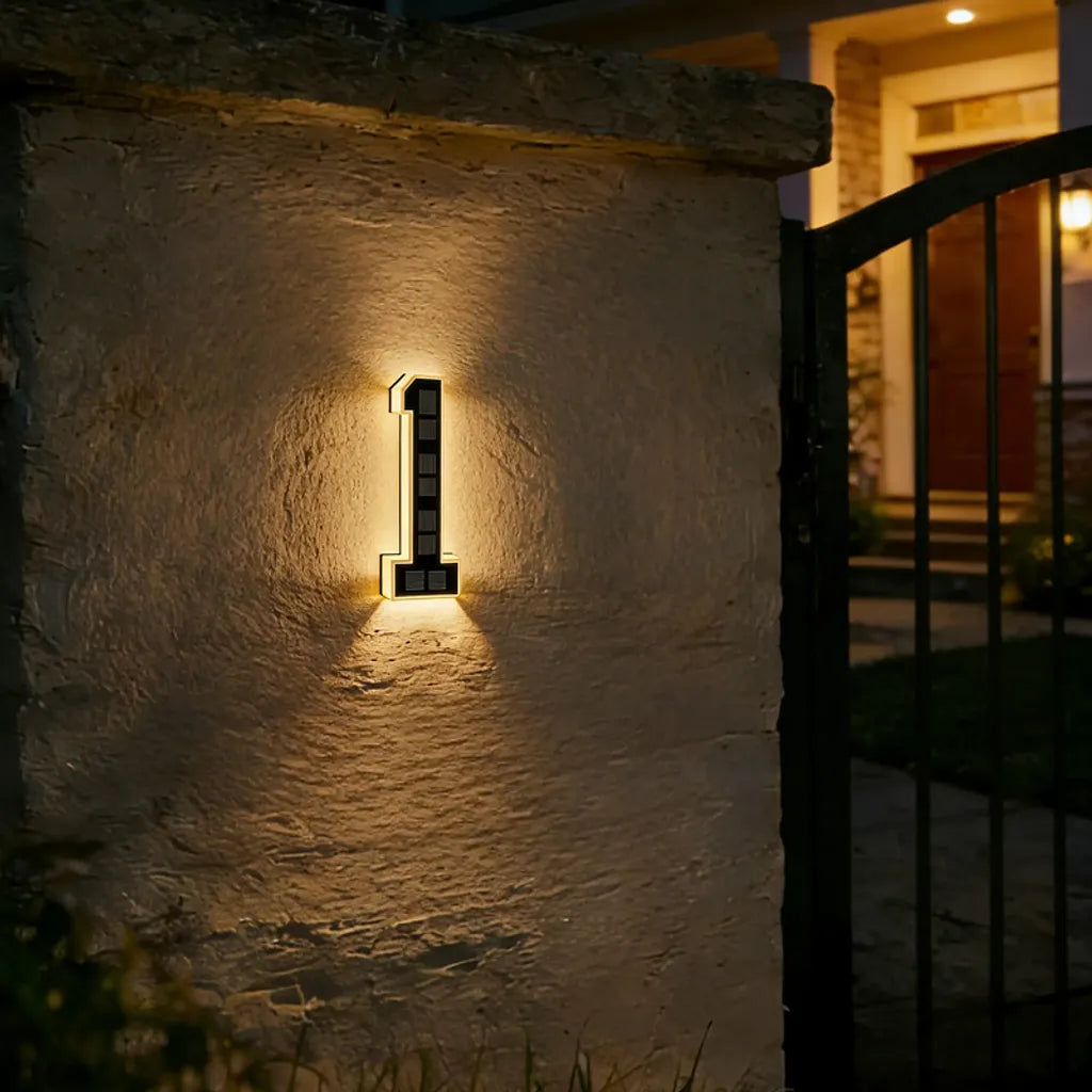 9-Inch Waterproof LED Solar Lighted House Numbers for Outside