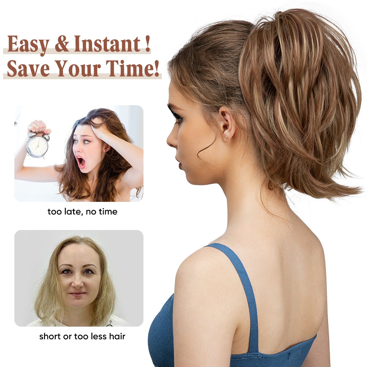 Synthetische Kralle Clip In Pferdeschwanz Haarverlängerungen DIY Haarteil Haar Bun