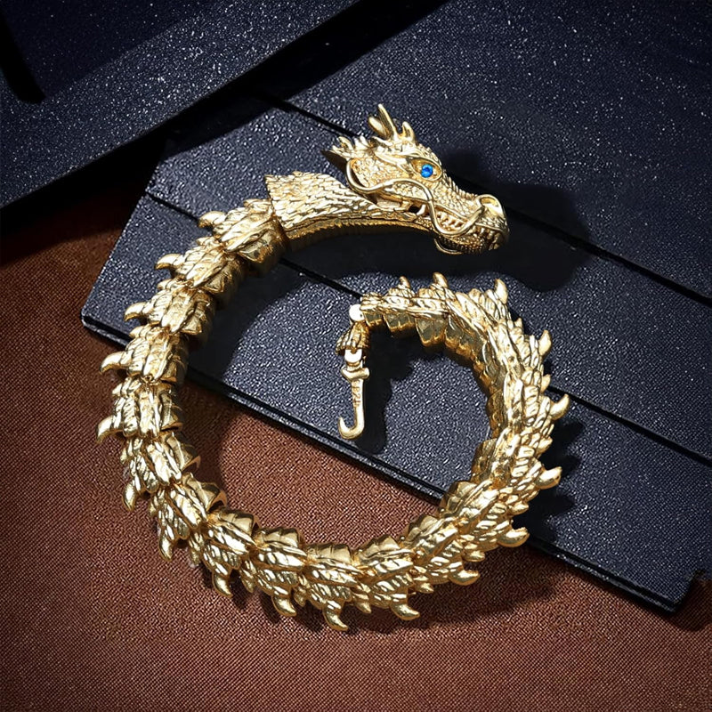 Originales handgefertigtes personalisiertes Retro Drachenkopf Herrschendes Herrenarmband