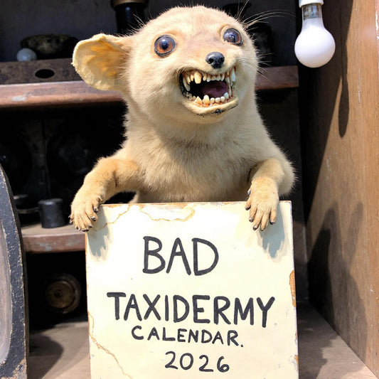 Nástěnný kalendář 2026 Bad Taxidermy – Bizarní, nechutná a zábavná taxidermie🔥Vánoční výprodej 49 % sleva