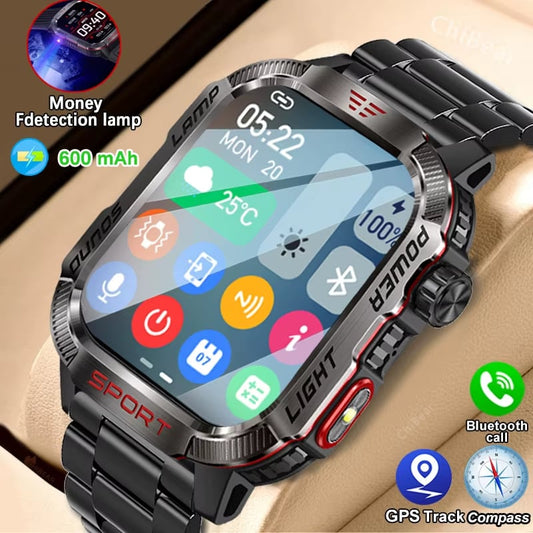 Vojenské outdoorové sportovní chytré hodinky pro muže pro Android a iOS