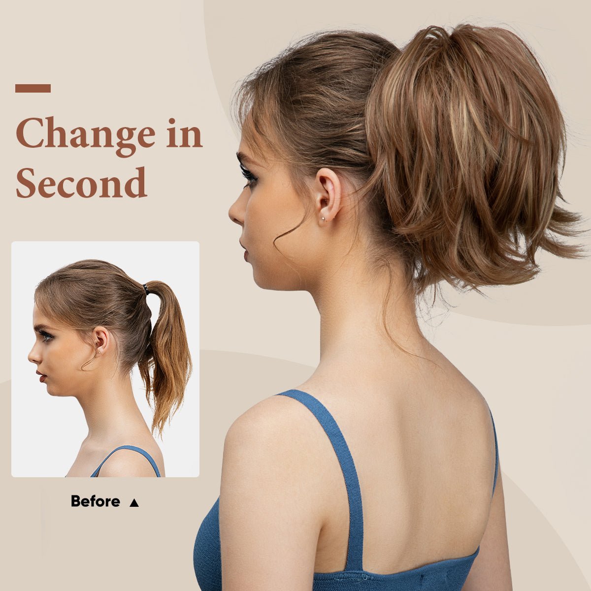 Synthetische Kralle Clip In Pferdeschwanz Haarverlängerungen DIY Haarteil Haar Bun