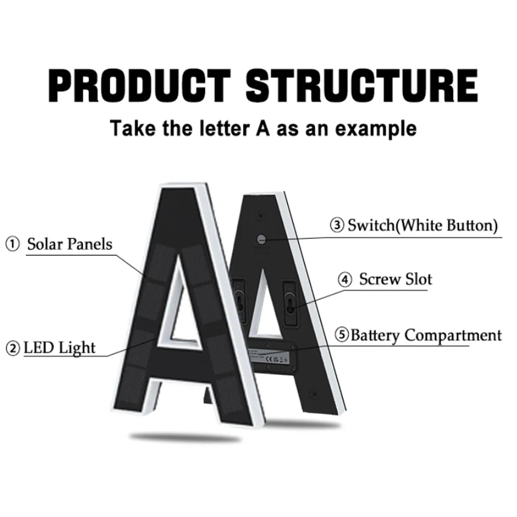 9-Inch Waterproof LED Solar Lighted House Numbers for Outside