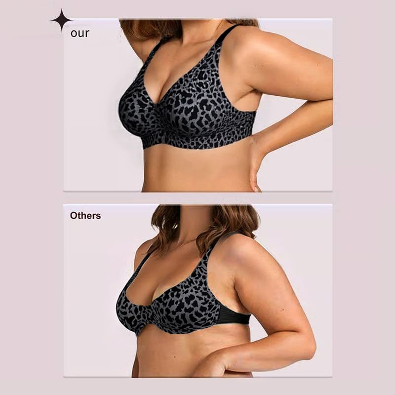 🏆LAST DAY SALE 46% OFF 🔥Super Firming Leopard Print Jelly Bra | Women Wirefree Bras 👍No More Sagging Breasts