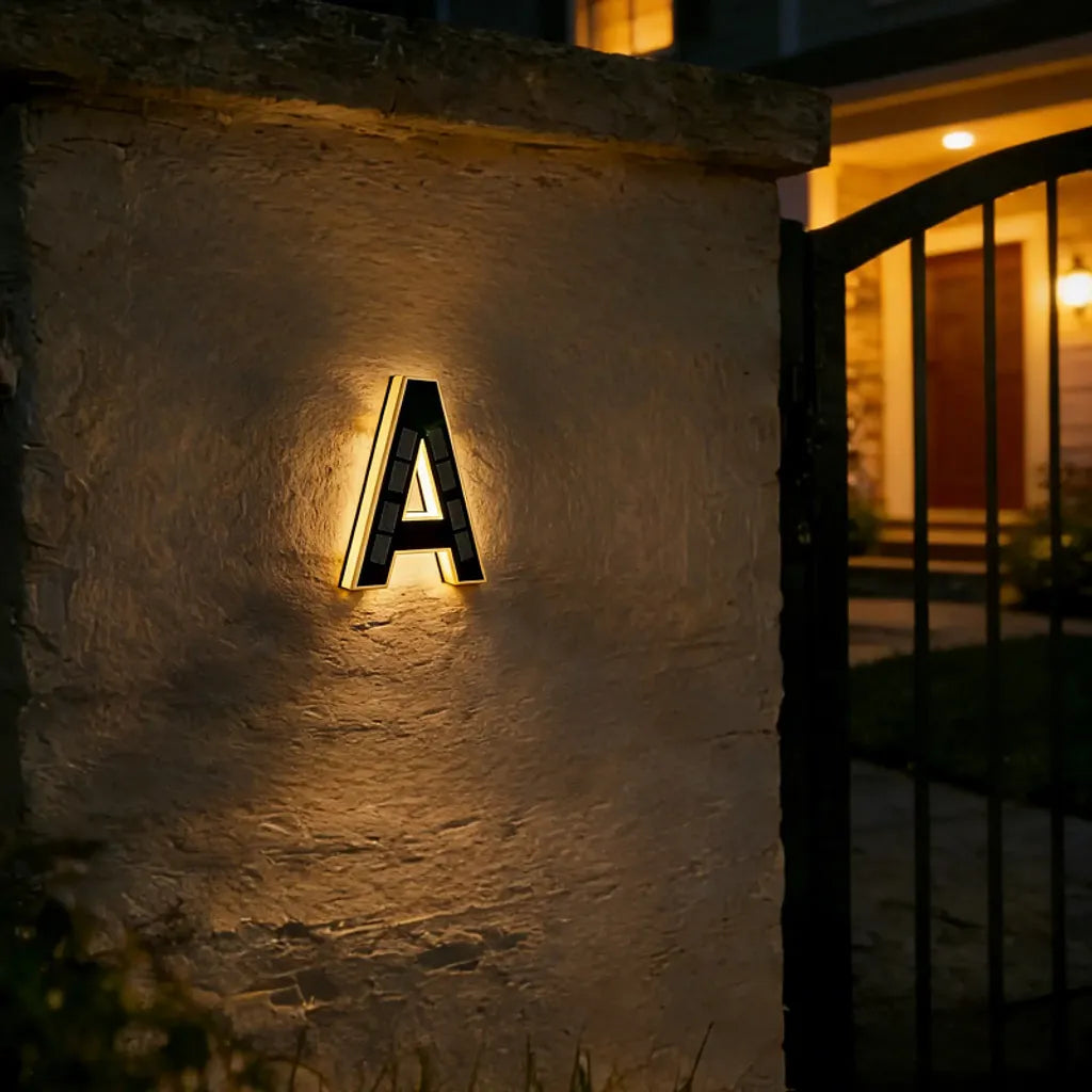 9-Inch Waterproof LED Solar Lighted House Numbers for Outside