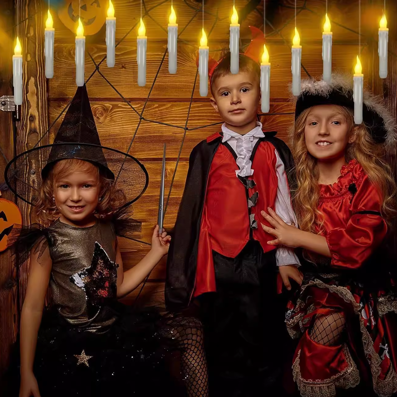 Halloweenová kouzelná hůlka s dálkovým ovládáním a plovoucí LED světlem