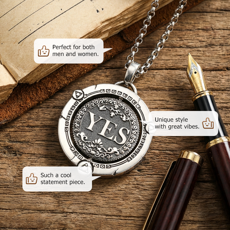 📢📢50% OFF !!!⏰Unisex Retro Spinning Decision Coin Necklace