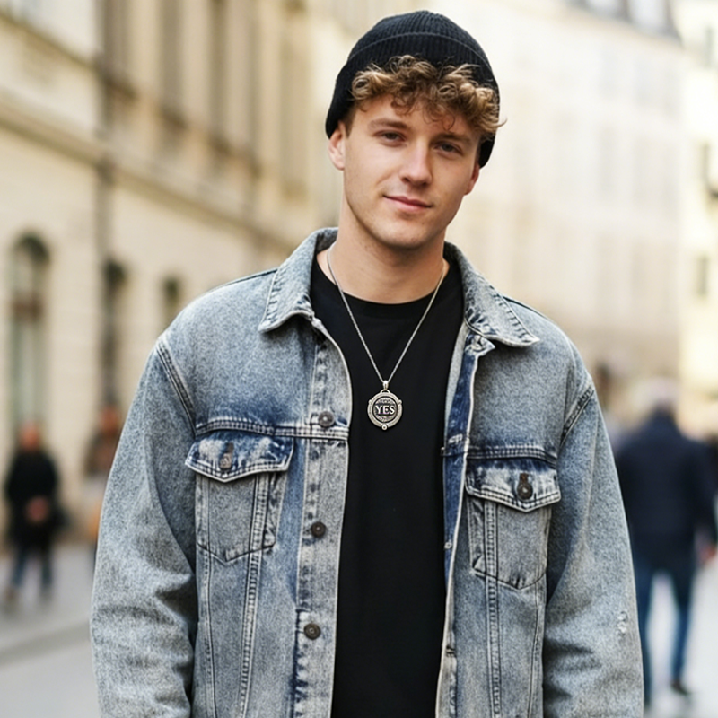 📢📢50% OFF !!!⏰Unisex Retro Spinning Decision Coin Necklace