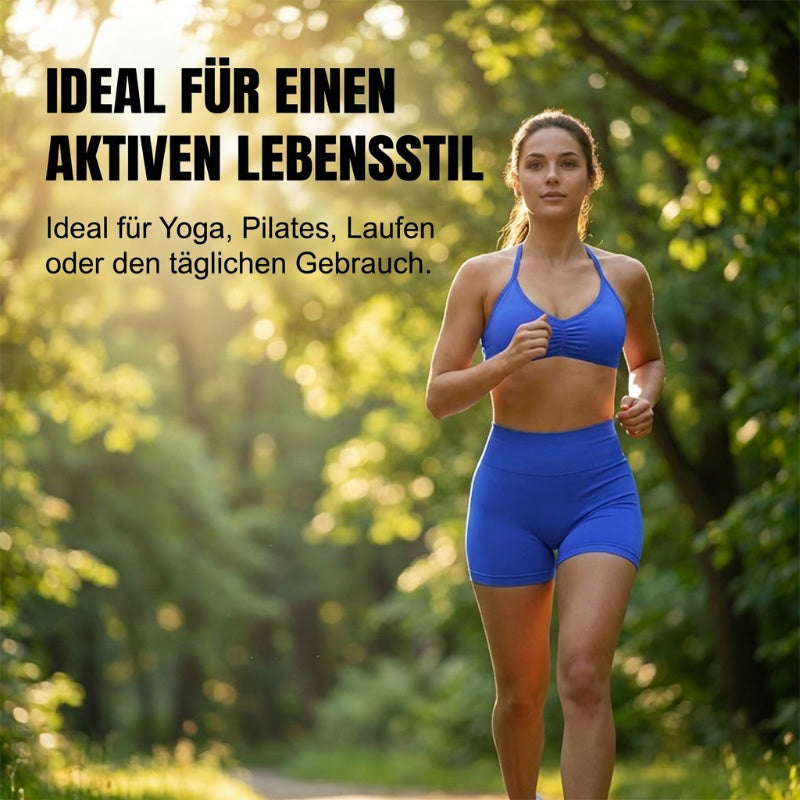 🌞Spring Awakening: 50% off!💜Women’s Seamless Yoga Set – Halter-neck Top & High-waisted Shorts, Shaping & Highly Stretchy for Fitness & Yoga